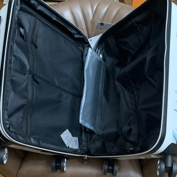 White Hard-Shell Emily in Paris Carry-On with Paris Sketch & Lavender Accents - Picture 9 of 16